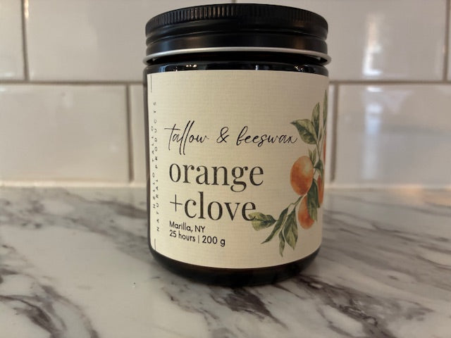 Tallow and Beeswax Candle