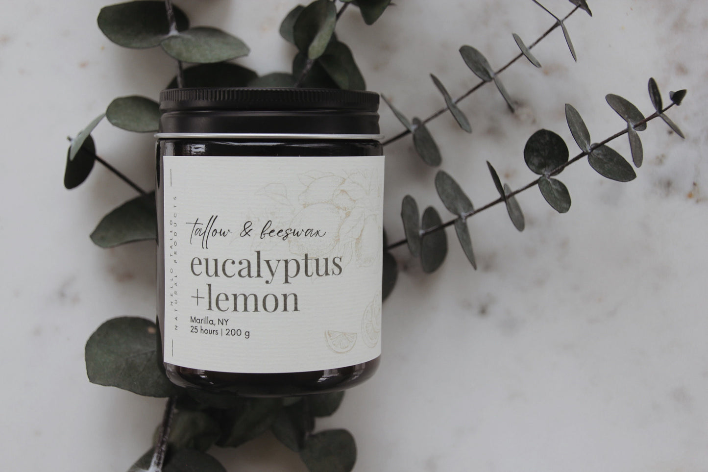 Tallow and Beeswax Candle