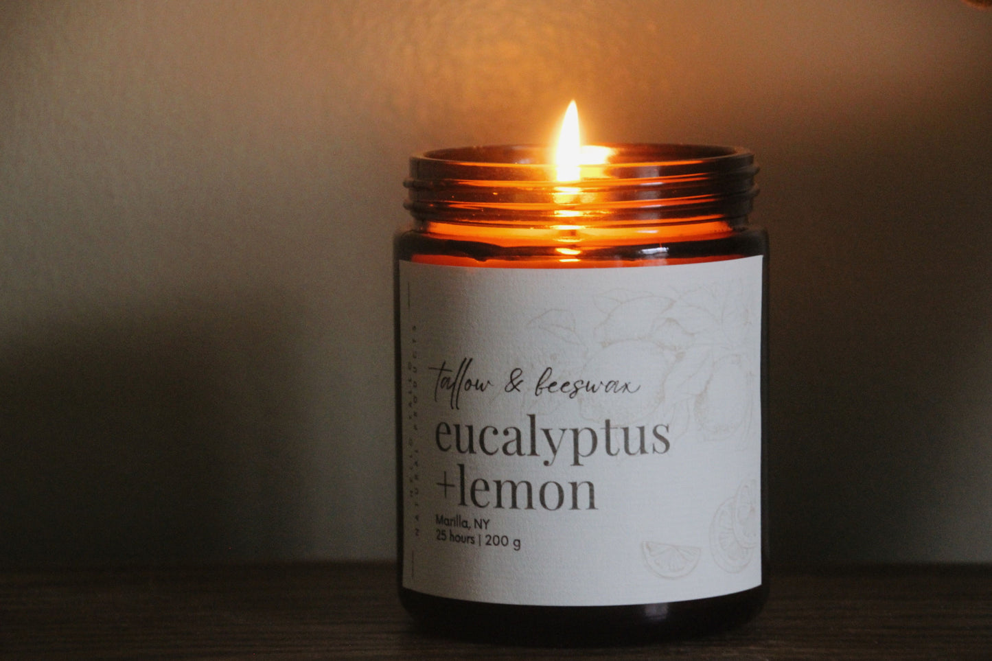 Tallow and Beeswax Candle