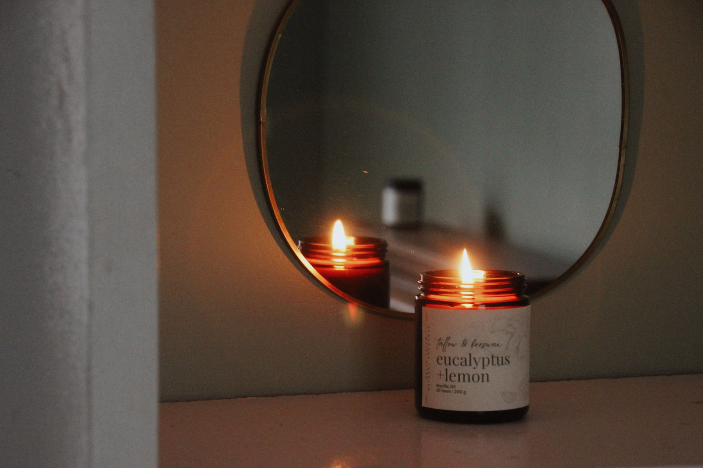 Tallow and Beeswax Candle