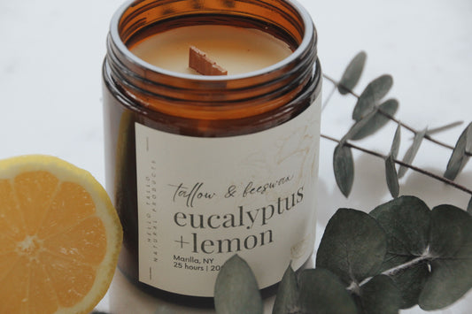 Tallow and Beeswax Candle